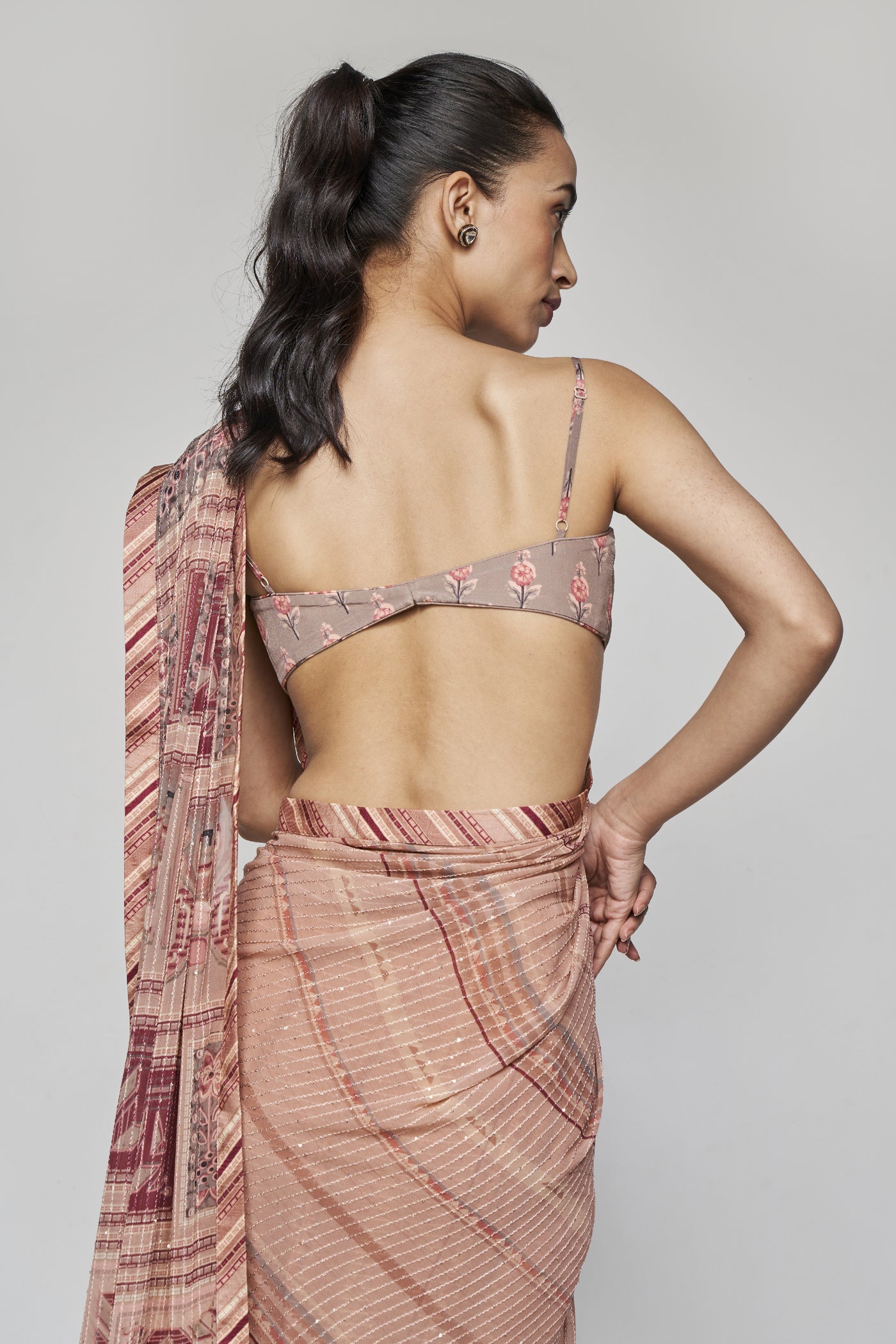 Anita Dongre Roksanda Saree Set Onion Pink indian designer wear online shopping melange singapore