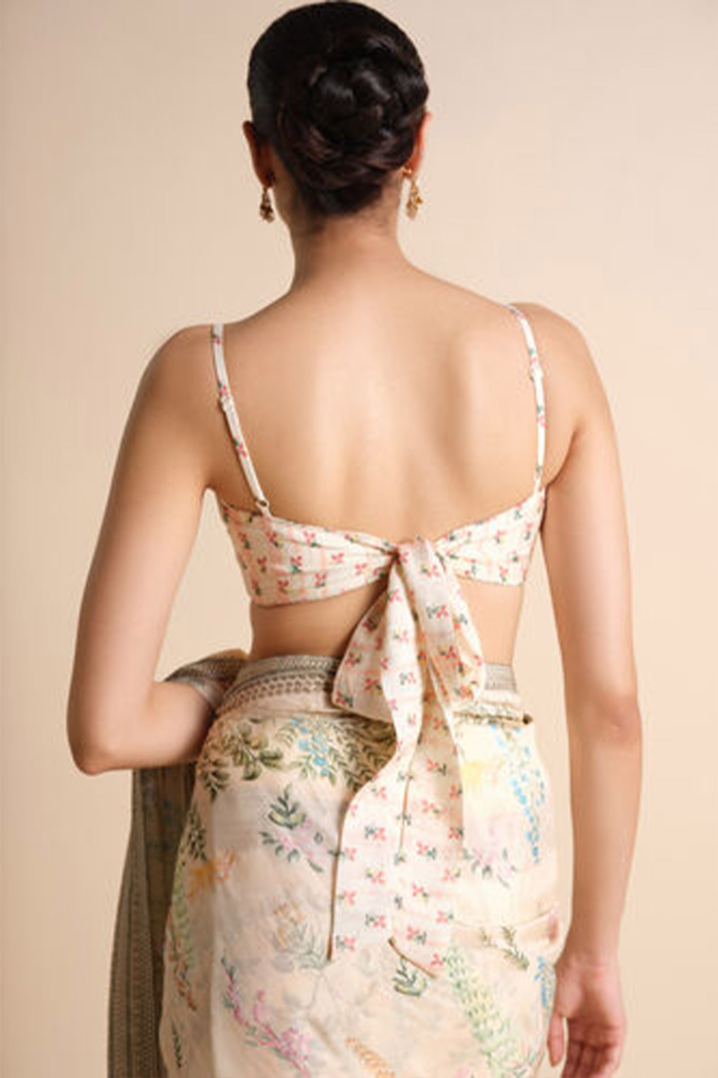 Anita Dongre Romney Printed Saree Ivory indian designer wear online shopping melange singapore