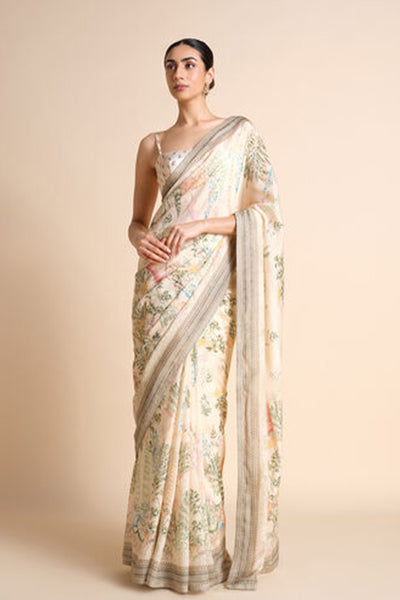 Anita Dongre Romney Printed Saree Natural indian designer wear online shopping melange singapore