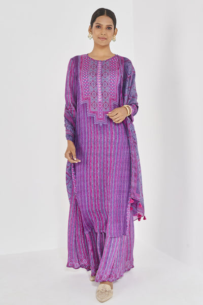 Anita Dongre Roohi Kurta Set Purple Indian designer wear online shopping melange singapore