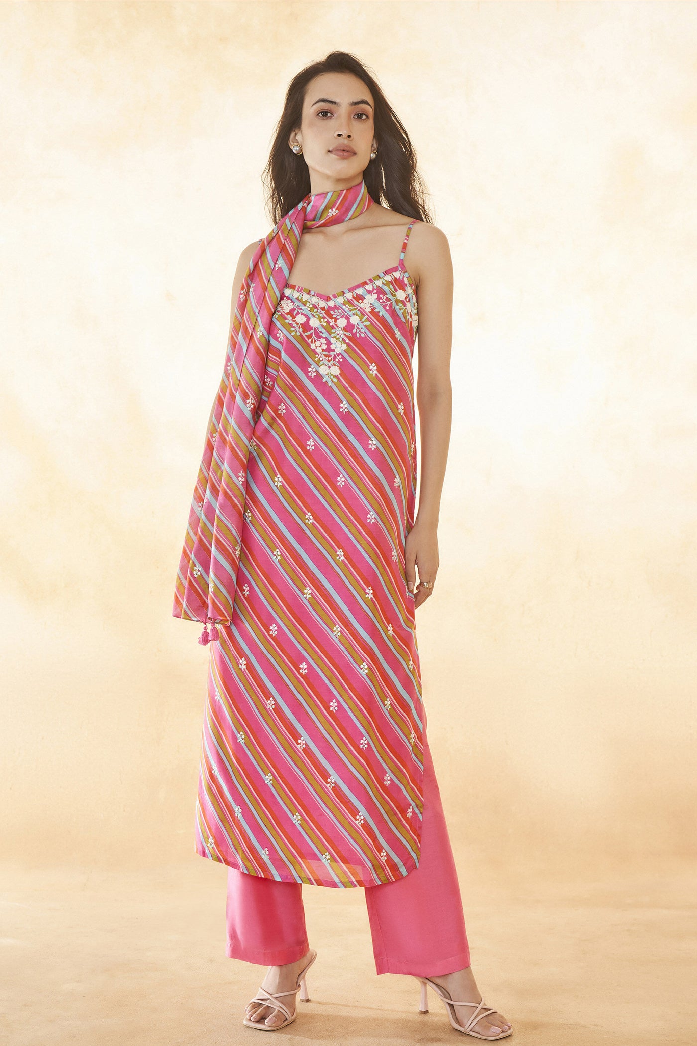 Anita Dongre Rosa Suit Set Pink Indian designer wear online shopping melange singapore