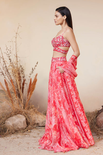 Anita Dongre Rosalba Skirt Set Pink indian designer wear online shopping melange singapore
