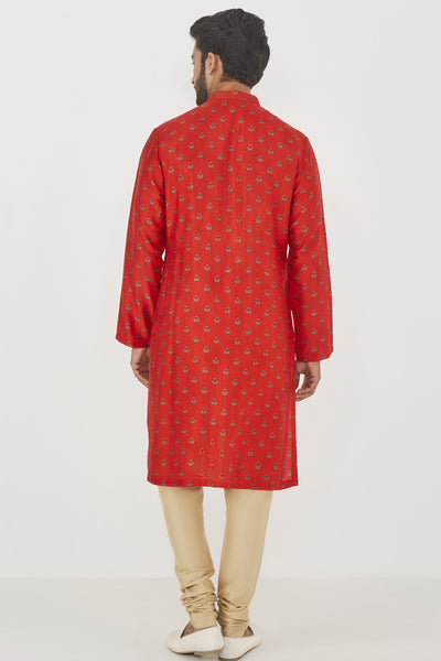 Anita Dongre Menswear Roshan Kurta Red Indian designer wear online shopping melange singapore