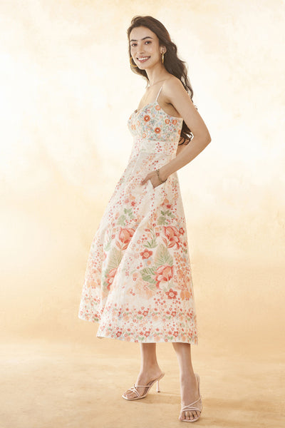 Anita Dongre Rowan Dress Cream indian designer wear online shopping melange singapore