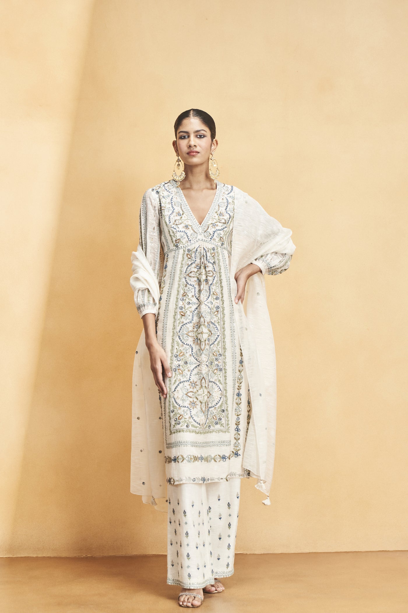 Anita Dongre Sabela Suit Set Ivory indian designer wear online shopping melange singapore