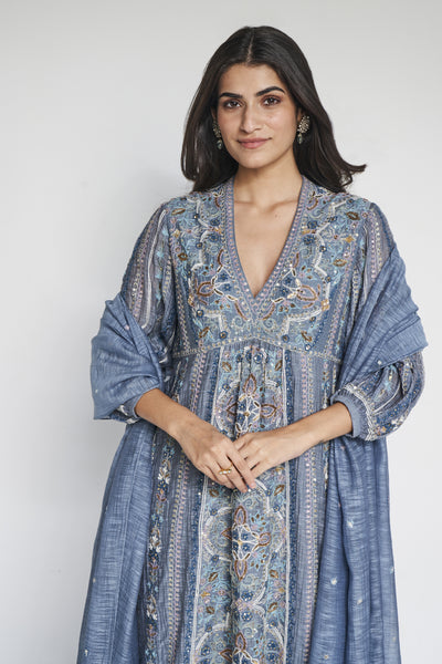 Anita Dongre Sabela Suit Set Slate Grey indian designer wear online shopping melange singapore