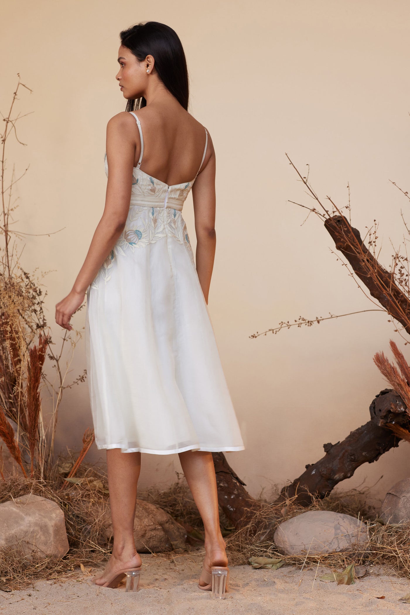 Anita Dongre Safwa Dress Natural indian designer wear online shopping melange singapore