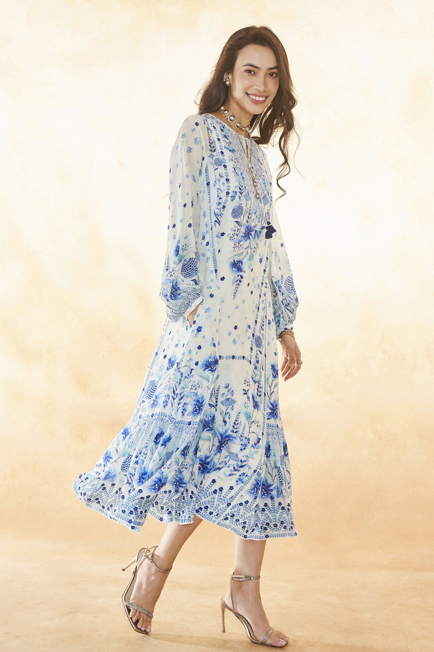 Anita Dongre Safya Dress White indian designer wear online shopping melange singapore