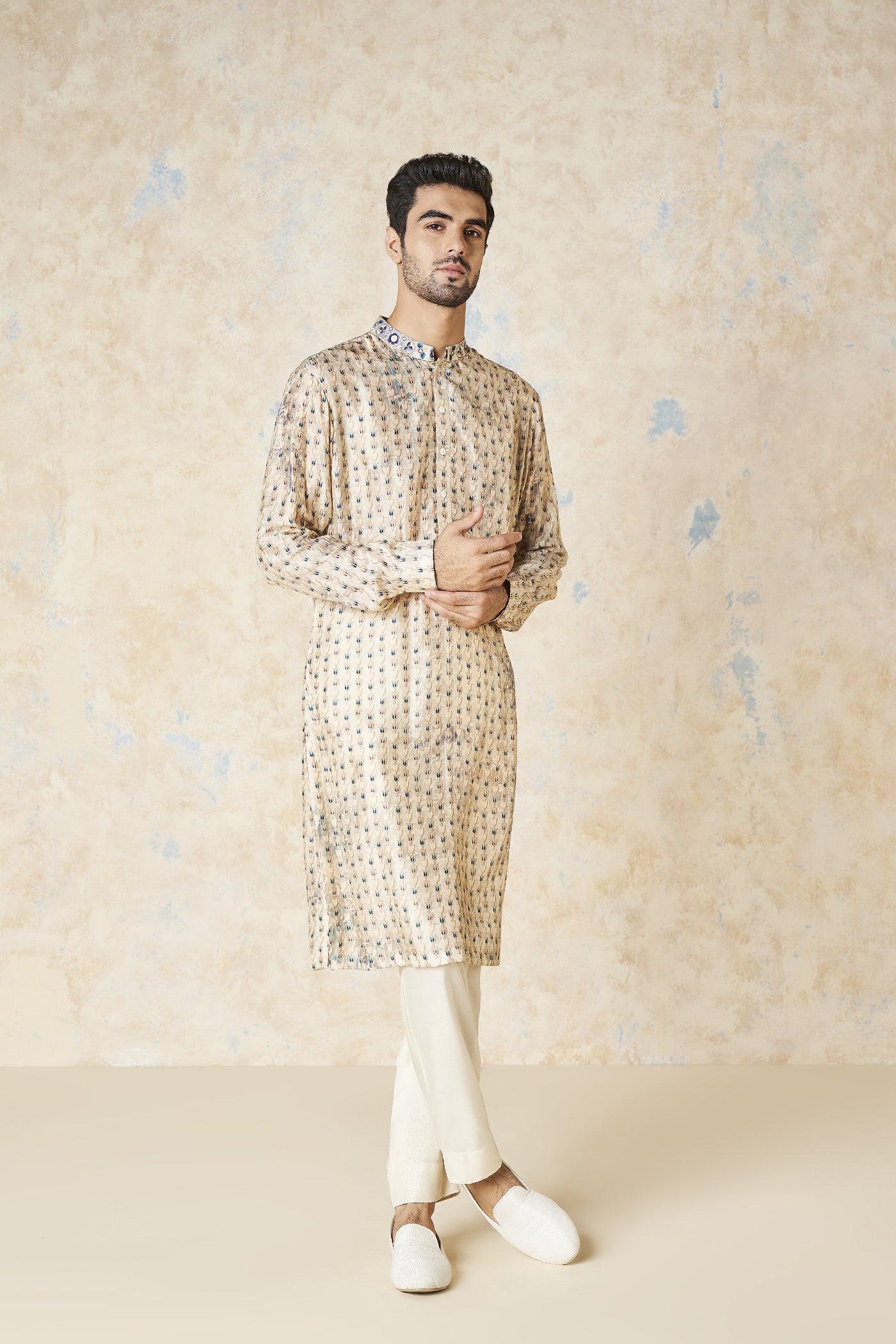 Anita Dongre Sahan Kurta Sand indian designer wear online shopping melange singapore