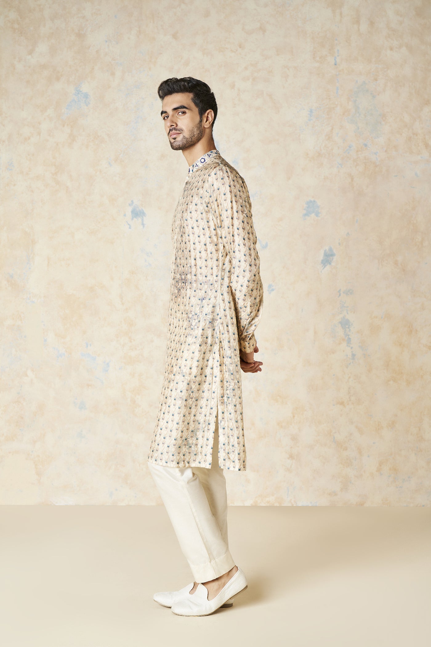 Anita Dongre Sahan Kurta Sand indian designer wear online shopping melange singapore