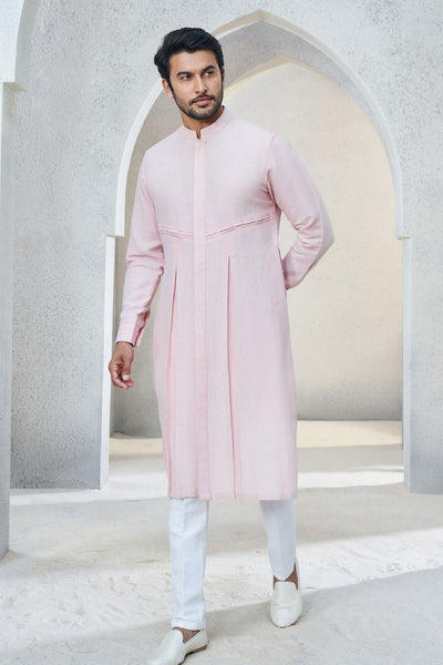 Anita Dongre Menswear Saihaj Kurta Rose Wood Indian designer wear online shopping melange singapore