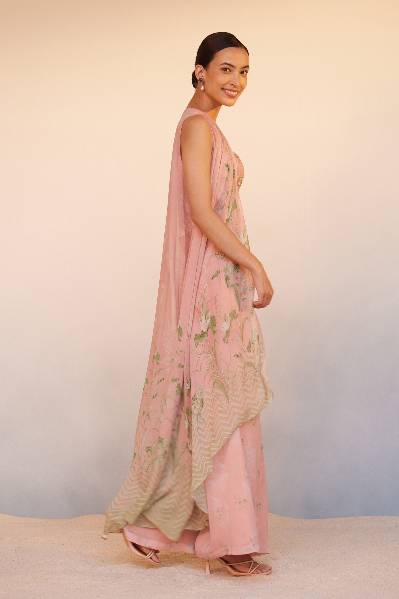 Anita Dongre Sama Crop Top Pant Set Blush indian designer wear online shopping melange singapore