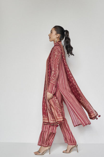 Anita Dongre Savani Suit Set Wine indian designer wear online shopping melange singapore