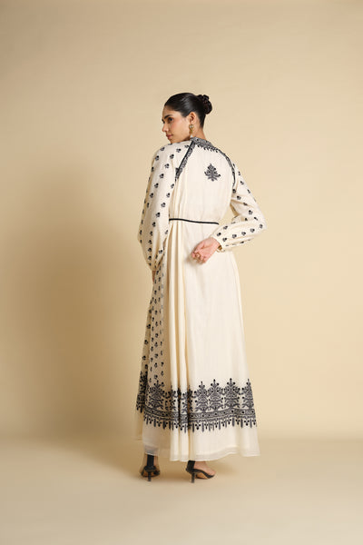 Anita Dongre Sawsan A-Line Embroidered Mul Kaftan indian designer wear online shopping melange singapore