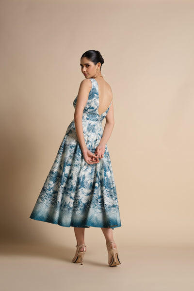 Anita Dongre Shahma Sequin Silk Dress Powder Blue indian designer wear online shopping melange singapore
