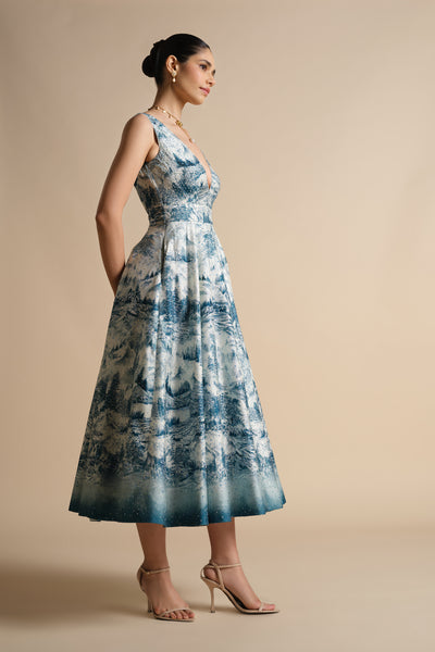 Anita Dongre Shahma Sequin Silk Dress Powder Blue indian designer wear online shopping melange singapore

