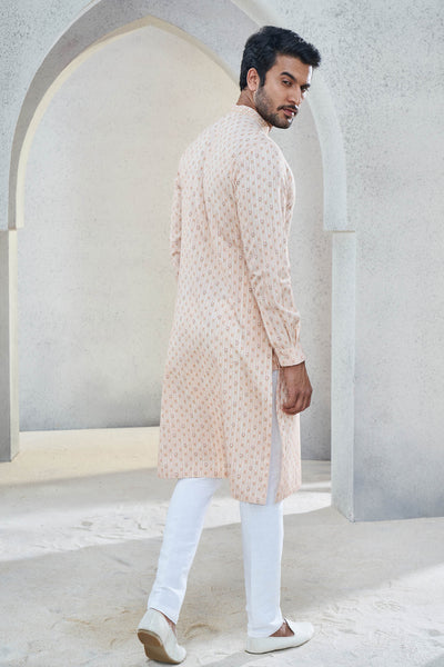 Anita Dongre Menswear Shray Kurta Salmon Indian designer wear online shopping melange singapore