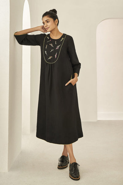 Anita Dongre Soiree A Line Dress Black indian designer wear online shopping melange singapore