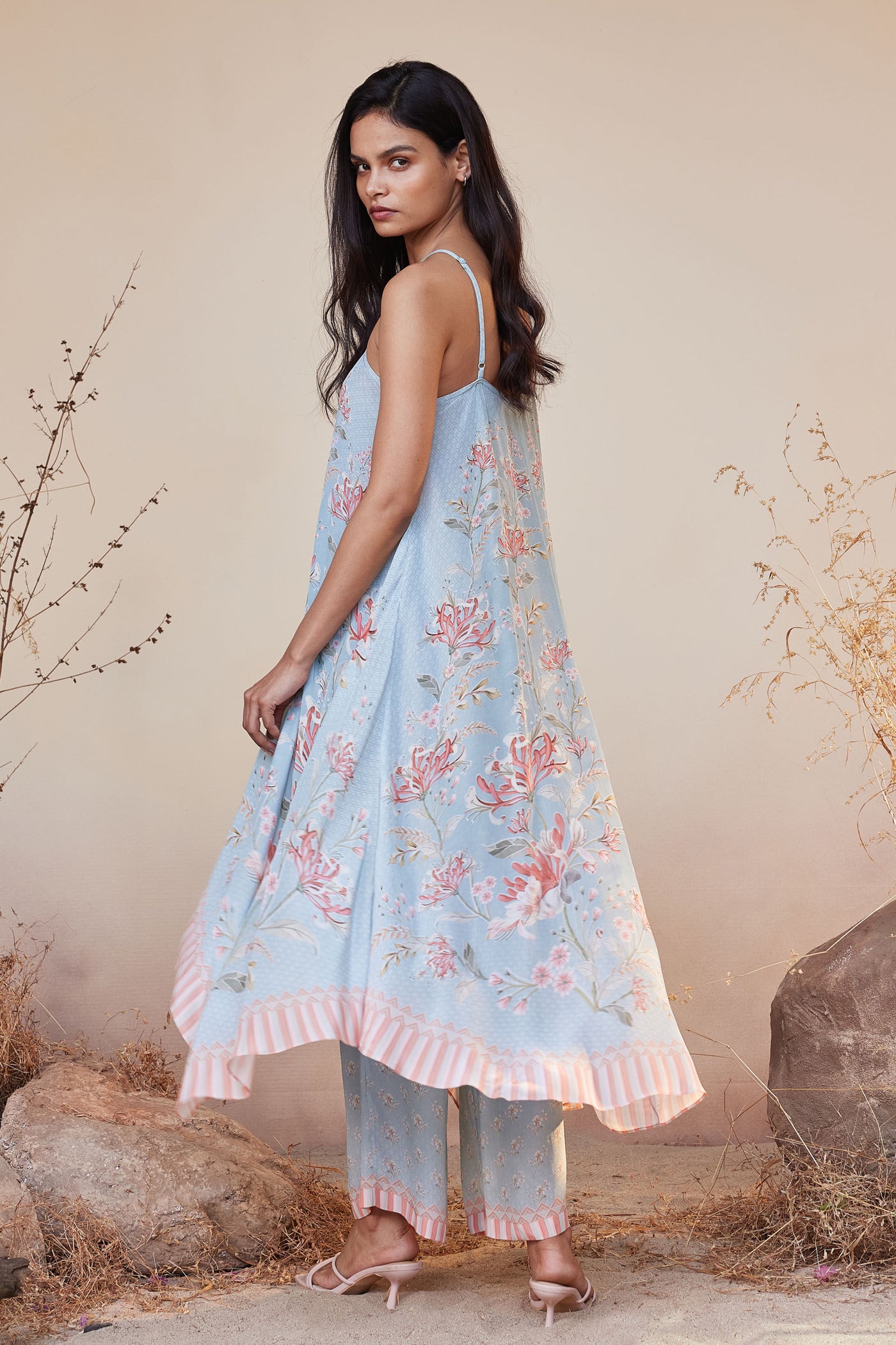 Anita Dongre Sonora Set Blue indian designer wear online shopping melange singapore