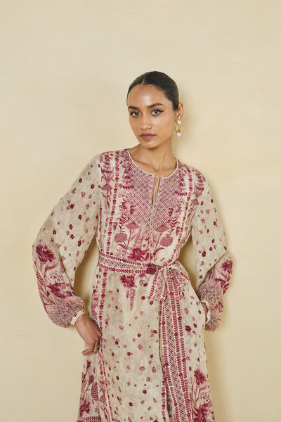 Anita Dongre Stefanski Printed Dress Cream indian designer wear online shopping melange singapore