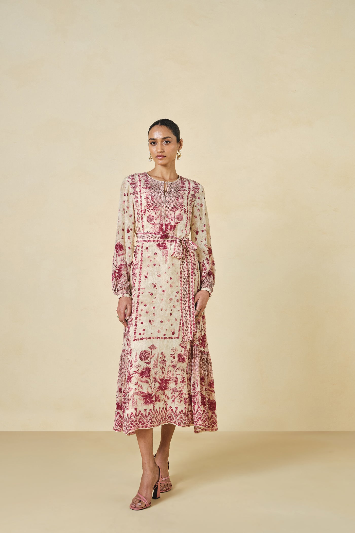 Anita Dongre Stefanski Printed Dress Cream indian designer wear online shopping melange singapore