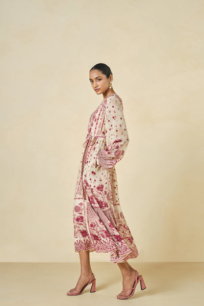 Anita Dongre Stefanski Printed Dress Cream indian designer wear online shopping melange singapore