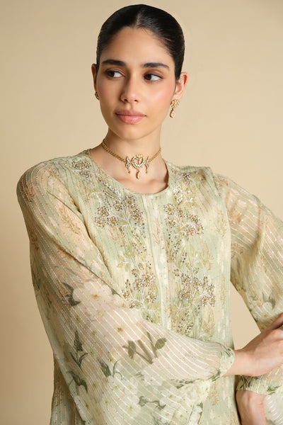 Anita Dongre Suha Embroidered Kaftan Sage indian designer wear online shopping melange singapore