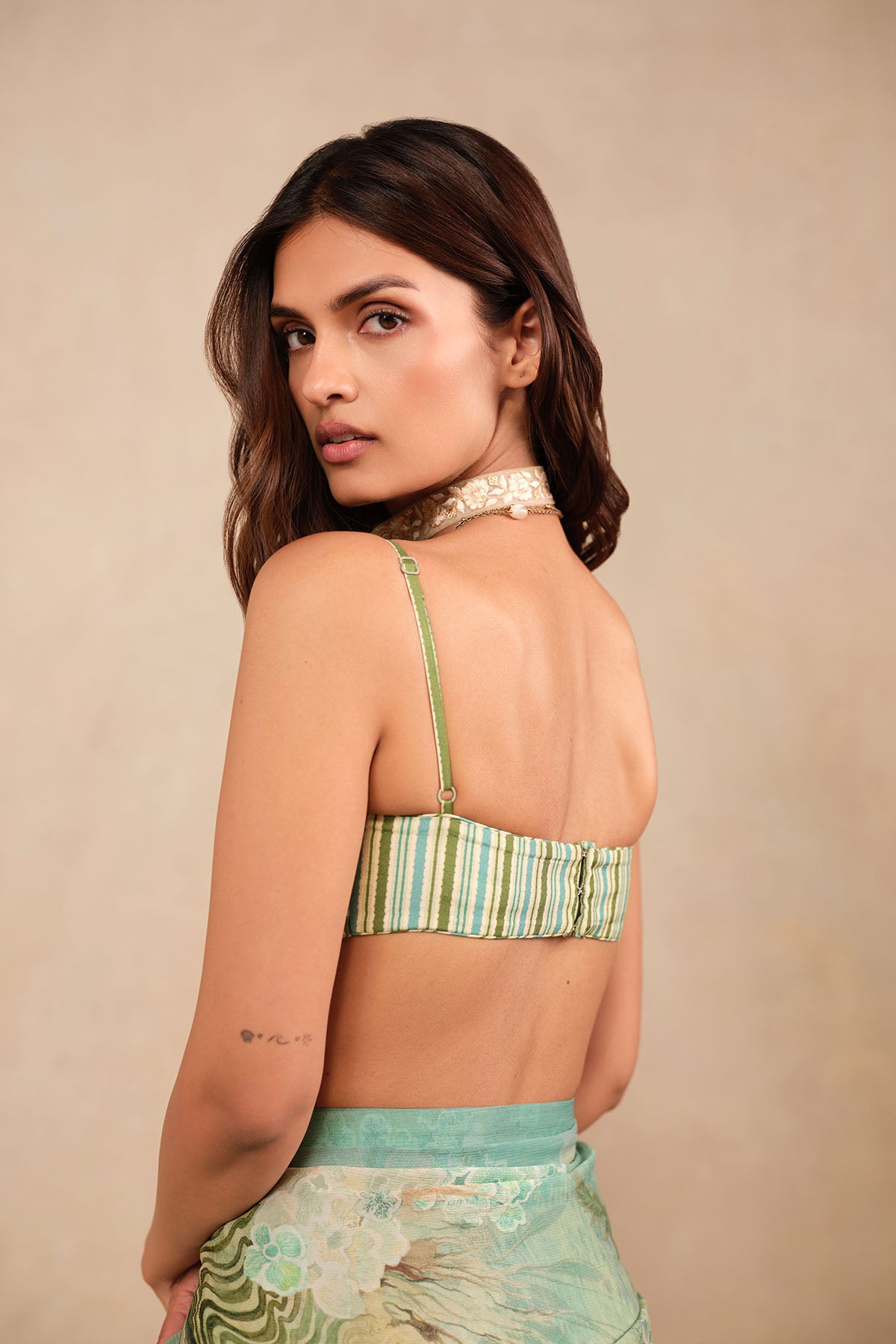 Anita Dongre Suki Bemberg Saree Aqua Indian designer wear online shopping melange singapore 