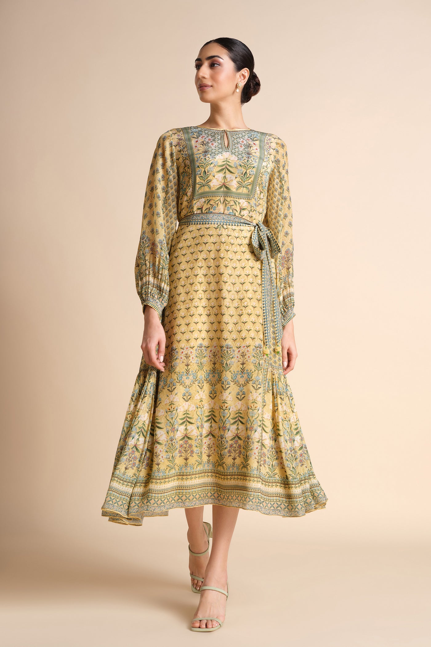 Anita Dongre Tacoma Dress Yellow indian designer wear online shopping melange singapore