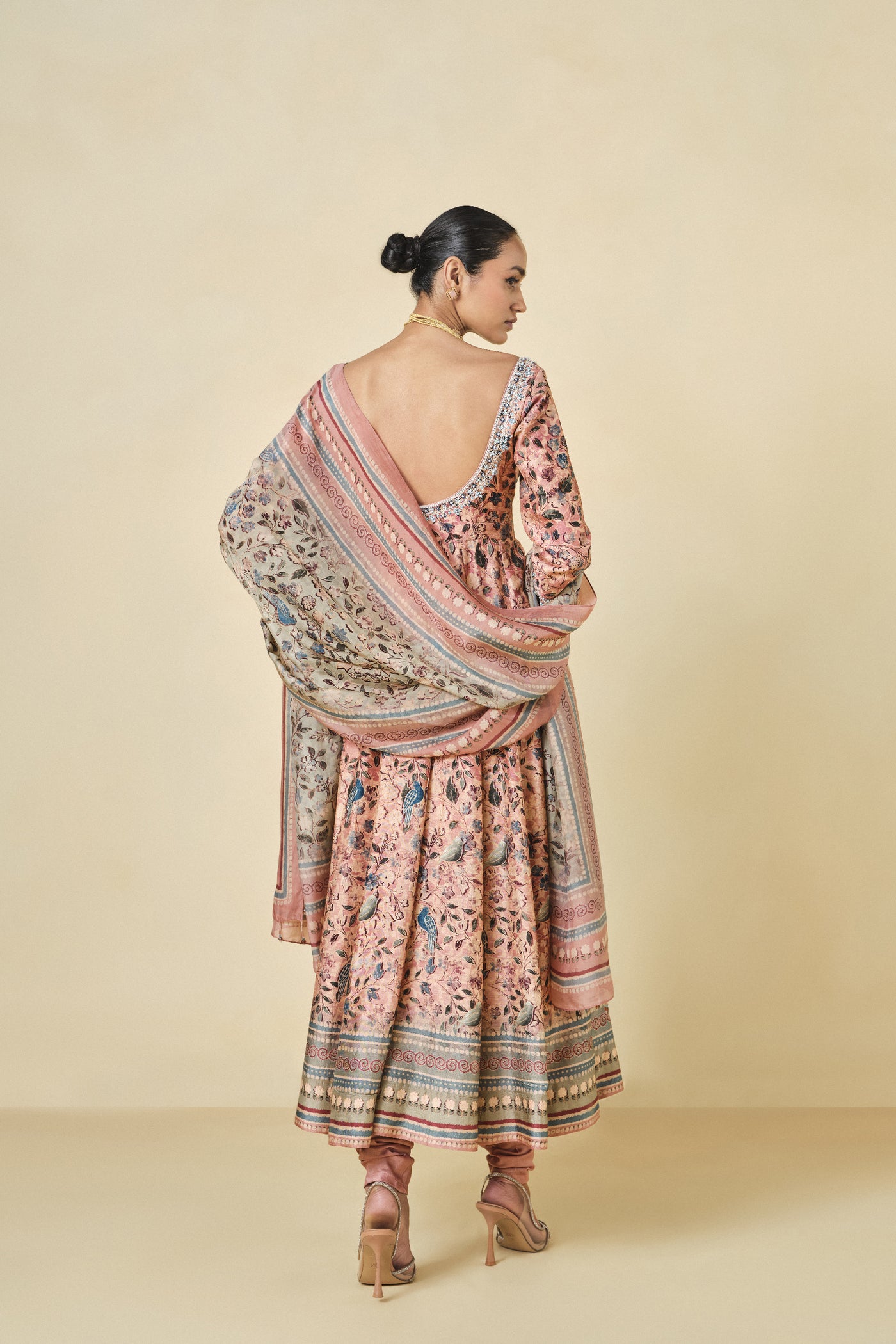 Anita Dongre Themis Anarkali Set Blush indian designer wear online shopping melange singapore