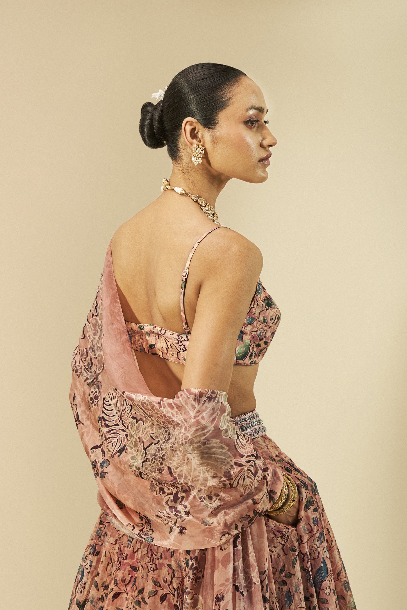 Anita Dongre Themis Embroidered Lehenga Set Blush indian designer wear online shopping melange singapore