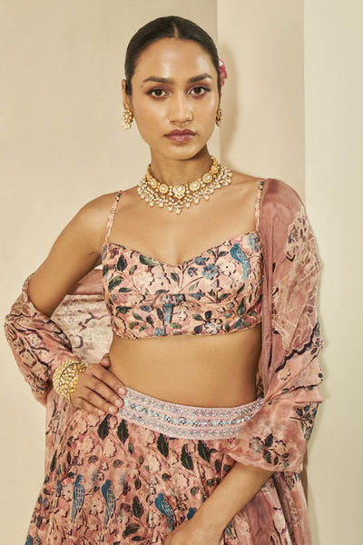 Anita Dongre Themis Embroidered Lehenga Set Blush indian designer wear online shopping melange singapore