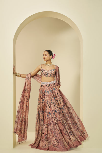 Anita Dongre Themis Embroidered Lehenga Set Blush indian designer wear online shopping melange singapore