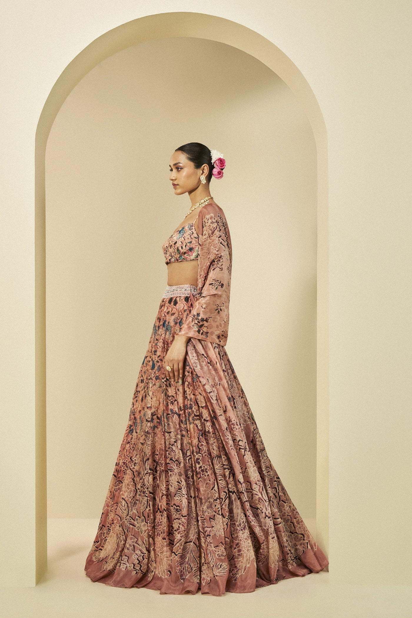 Anita Dongre Themis Embroidered Lehenga Set Blush indian designer wear online shopping melange singapore