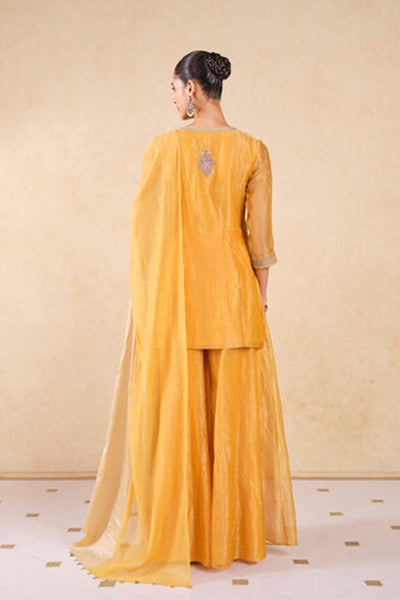 Anita Dongre Umbra Embroidered Sharara Set Yellow indian designer wear online shopping melange singapore