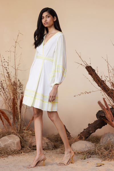 Anita Dongre Umika Dress Lime indian designer wear online shopping melange singapore