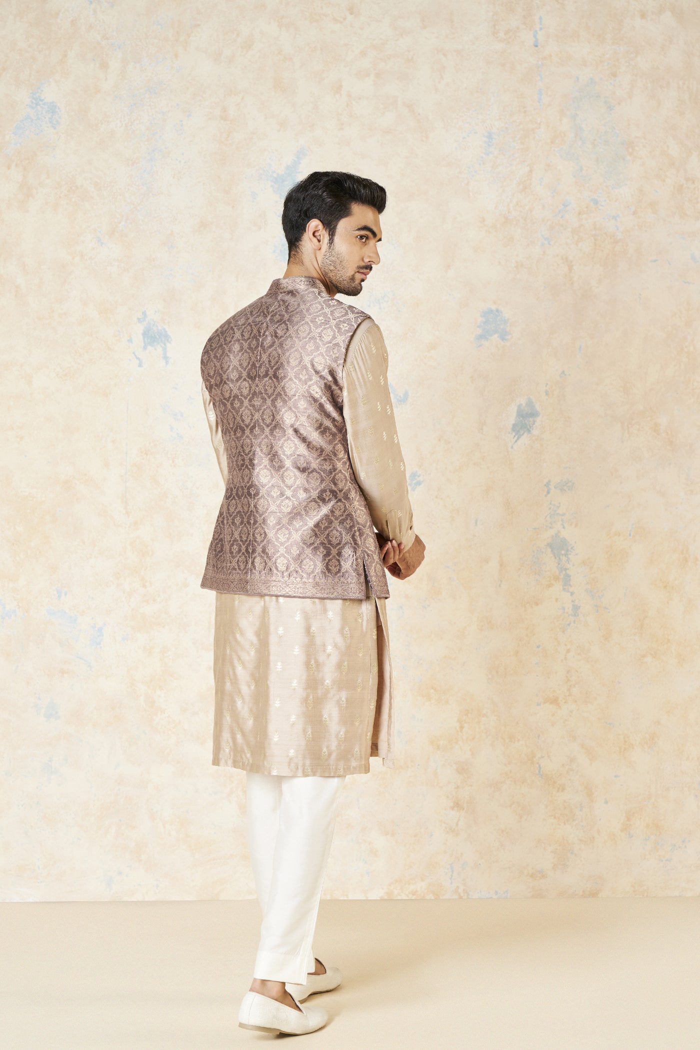 Anita Dongre Unman Nehru Jacket Gold indian designer wear online shopping melange singapore