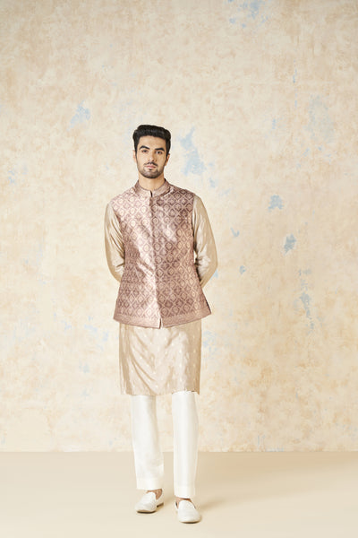 Anita Dongre Unman Nehru Jacket Gold indian designer wear online shopping melange singapore