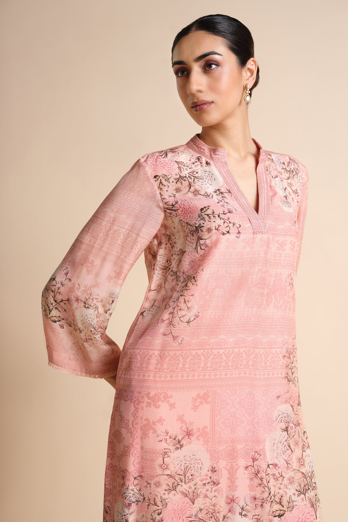 Anita Dongre Vanisa Kurta Set Blush indian designer wear online shopping melange singapore