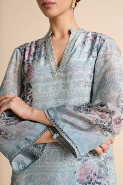 Anita Dongre Vanisa Kurta Set Powder Blue indian designer wear online shopping melange singapore