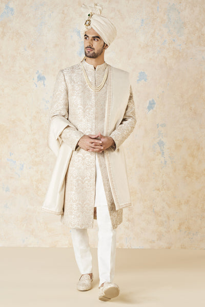 Anita Dongre Vehant Sherwani Ivory indian designer wear online shopping melange singapore