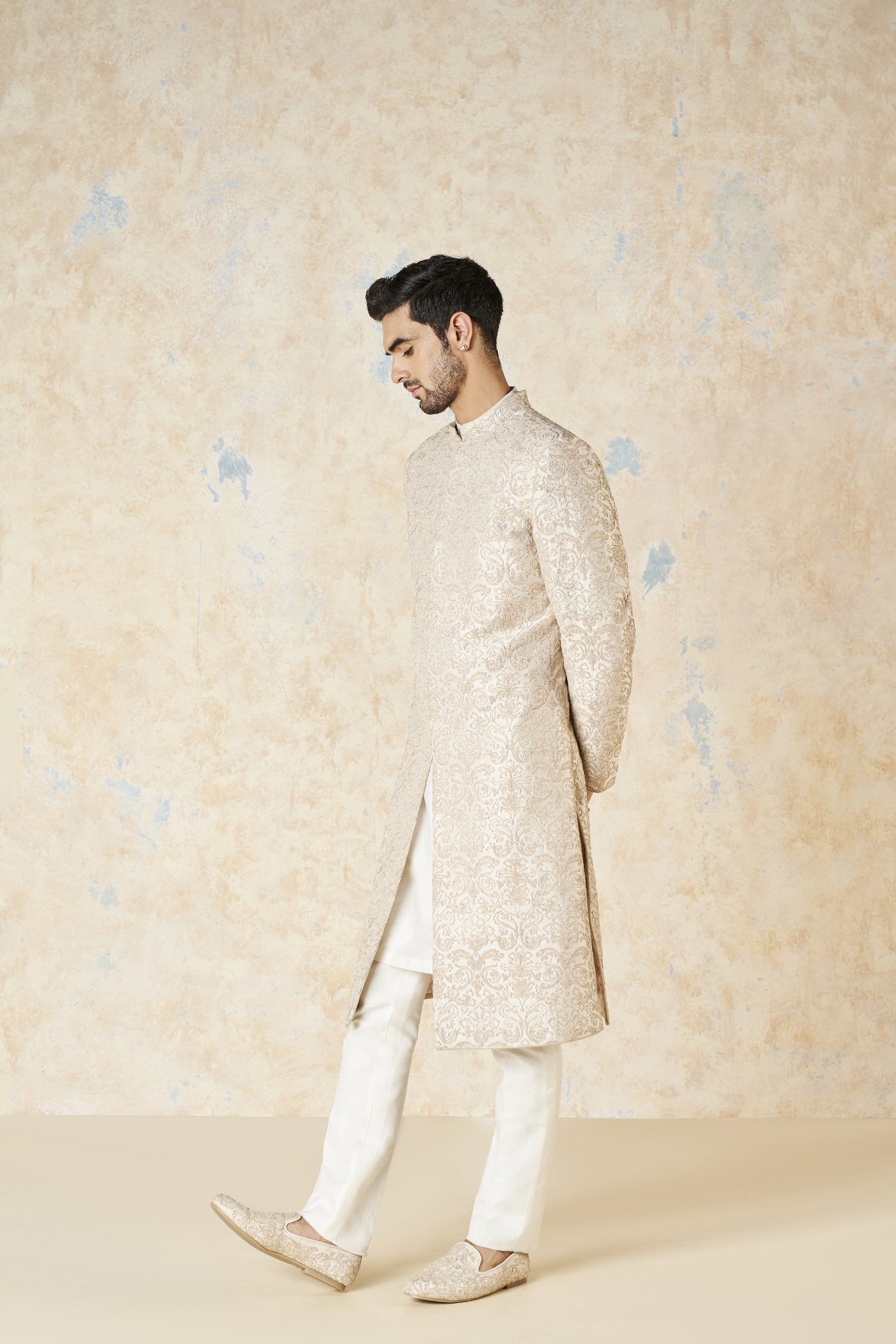 Anita Dongre Vehant Sherwani Ivory indian designer wear online shopping melange singapore