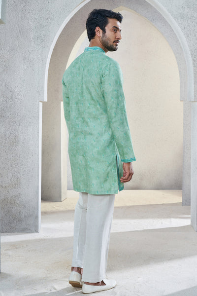 Anita Dongre Menswear Viyaan Kurta Sage Green Indian designer wear online shopping melange singapore