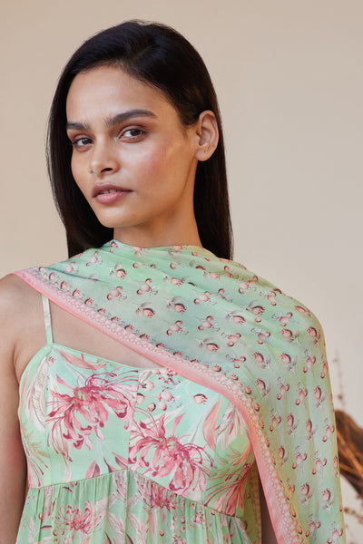 Anita Dongre Zumena Suit Set Sage Green Indian designer wear online shopping melange singapore