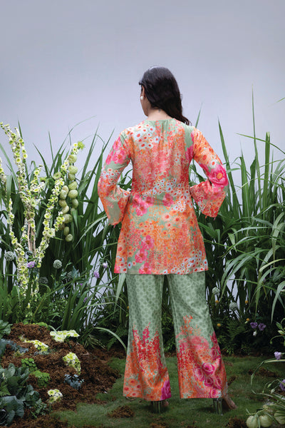 Archana Shah Green Wild Flower Yoke Zardozi Sharara Set indian designer wear online shopping melange singapore