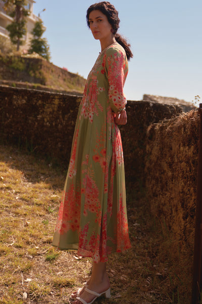 Archana Shah Wild Flower Zardozi Yoke Maxi indian designer wear online shopping melange singapore