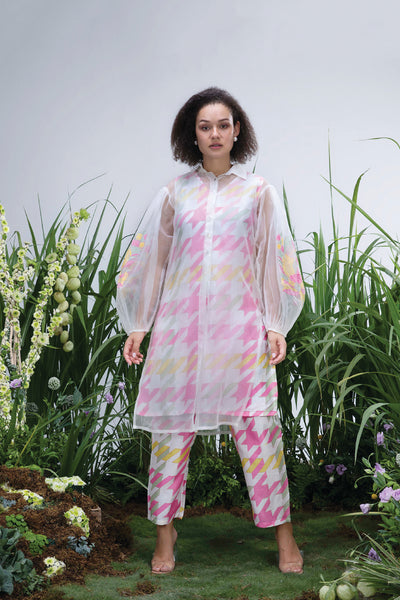 Archana Shah Wild Flower Organza Double Layer Set indian designer wear online shopping melange singapore