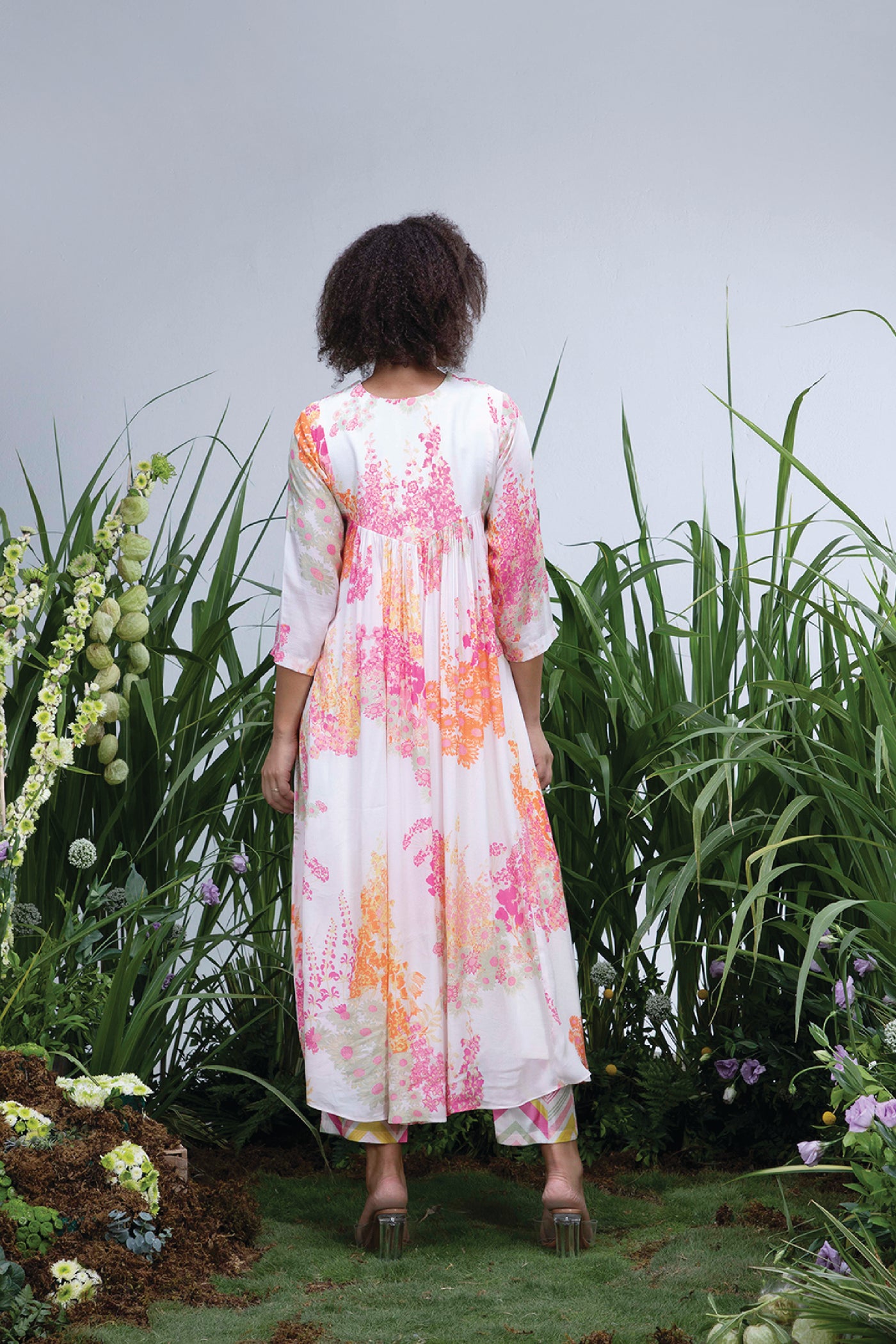 Archana Shah Wild Flower Zardozi Yoke Maxi indian designer wear online shopping melange singapore