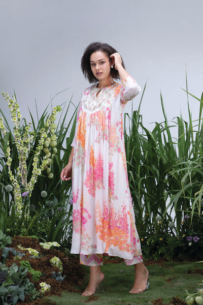 Archana Shah Wild Flower Zardozi Yoke Maxi indian designer wear online shopping melange singapore