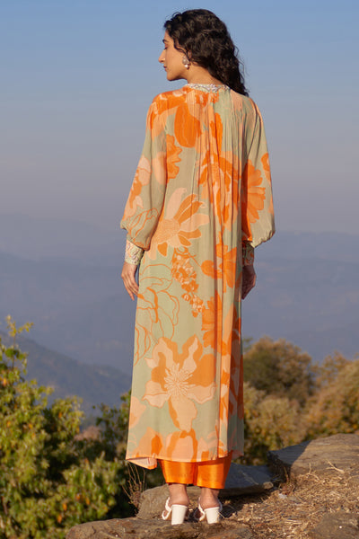 Archana Shah Wild Flower Angrakha Maxi With Pants indian designer wear online shopping melange singapore